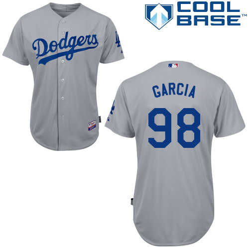 Onelki Garcia #98 mlb Jersey-L A Dodgers Women's Authentic 2014 Alternate Road Gray Cool Base Baseball Jersey